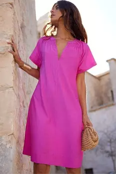 Короткое платье со сборкой на шее Ro&Zo, розовый