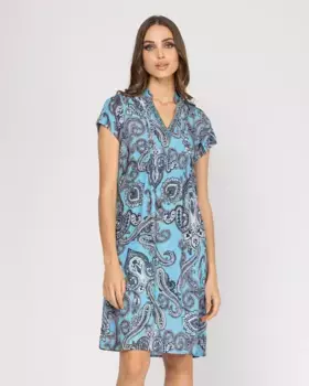 Короткое платье со складками Niza, светло-голубой