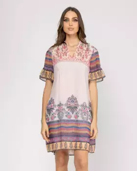 Короткое платье со складками спереди Niza, белый