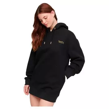 Короткое платье Superdry Essential Hooded Sweat Long Sleeve, черный