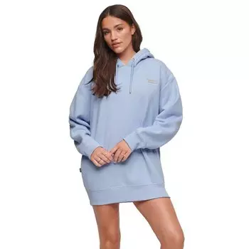 Короткое платье Superdry Essential Hooded Sweat Long Sleeve, синий