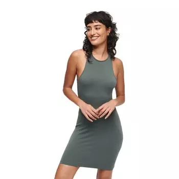 Короткое платье Superdry Jersey Cross Back Sleeveless, зеленый