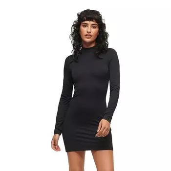 Короткое платье Superdry Mock Neck Jersey Long Sleeve, черный