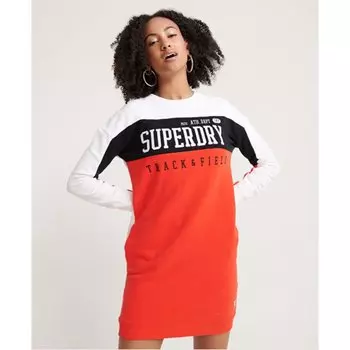 Короткое платье Superdry Panel Sleeve, оранжевый