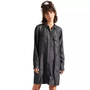 Короткое платье Superdry Tencel Oversized, черный