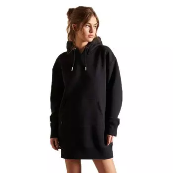 Короткое платье Superdry VLE Relaxed OS Hood, черный