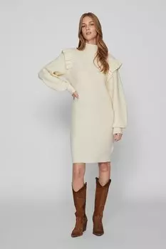 Короткое платье-свитер-пуловер Vila, белый