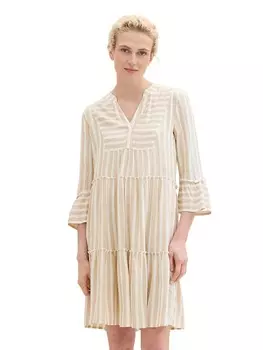 Короткое платье Tom Tailor, цвет beige/wei