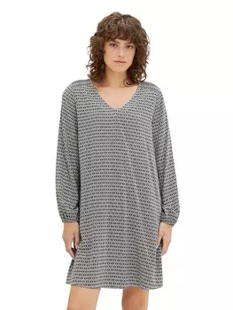 Короткое платье Tom Tailor, цвет grau/schwarz