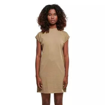 Короткое платье Urban Classics Extended Short Sleeve, коричневый