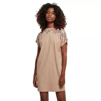 Короткое платье Urban Classics Lace, коричневый
