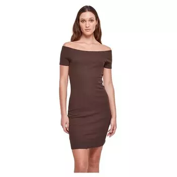 Короткое платье Urban Classics Off Shoulder, коричневый