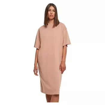 Короткое платье Urban Classics Organic Oversized Short Sleeve, бежевый