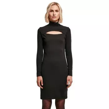 Короткое платье Urban Classics Stretch Cut-Out Long Sleeve, черный