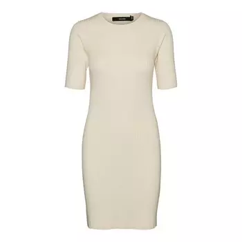 Короткое платье Vero Moda Gold 2/4 O Neck Vip Short Sleeve, белый