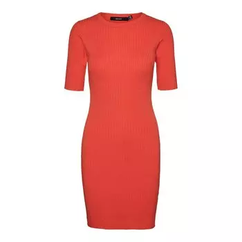 Короткое платье Vero Moda Gold 2/4 O Neck Vip Short Sleeve, красный
