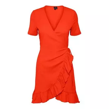 Короткое платье Vero Moda Haya Short Sleeve, красный