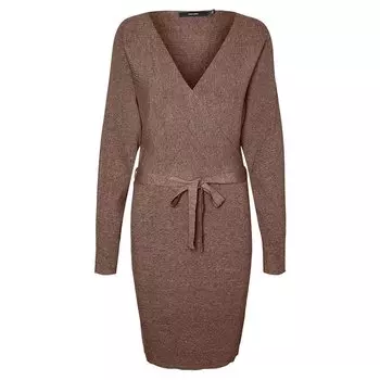 Короткое платье Vero Moda Hollyrem Curve Long Sleeve, коричневый