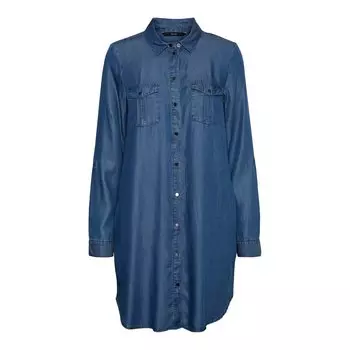 Короткое платье Vero Moda Silla Mix Long Sleeve, синий