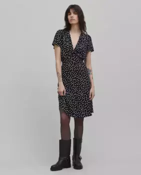 Короткое платье в горошек IKKS, черный