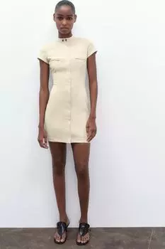 Короткое платье ZARA, крем