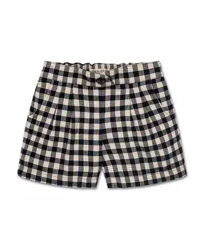 Короткое плиссированное фланелевое платье из органического хлопка для девочек, для малышей Hope & Henry, черный