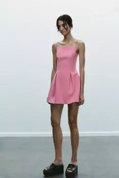 Короткое плиссированное платье ZARA, цвет Fuchsia