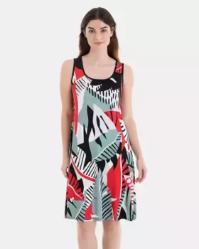 Короткое пляжное платье с принтом в виде листьев Massana, мультиколор