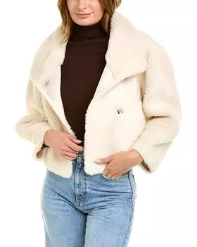 Короткое плюшевое пальто La Fiorentina, белый