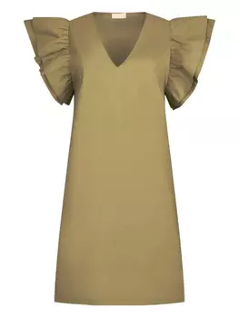 Короткое поплиновое платье LIU JO, зеленый