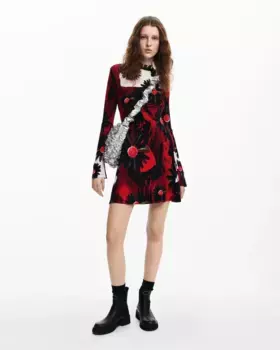 Короткое принтованное платье M Christian Lacroix Desigual, красный