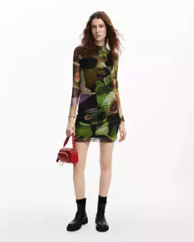 Короткое принтованное платье M Christian Lacroix Desigual, зеленый