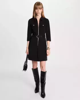 Короткое приталенное платье Morgan, чёрный