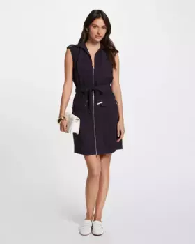 Короткое прямое платье на молнии Morgan, темно-синий