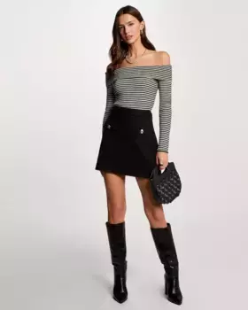 Короткое прямое платье с эффектом 2 в 1 Morgan, черный