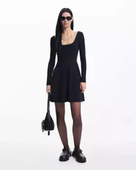 Короткое расклешенное платье Desigual, черный