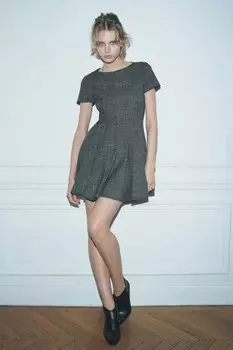 Короткое расклешенное платье ZARA, серый мергель