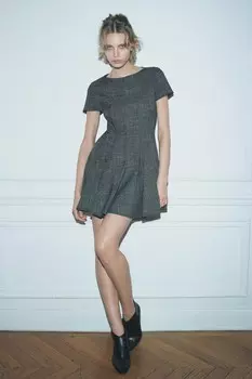 Короткое расклешенное платье ZARA, серый мергель