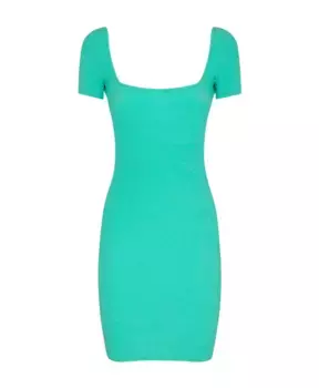 Короткое рельефное платье с открытой спиной Me-Fui, зеленый