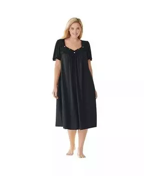 Короткое шелковистое платье с кружевной отделкой Only Necessities для женщин больших размеров Only Neccessities, черный