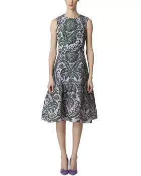 Короткое шелковое платье Carolina Herrera, фиолетовый