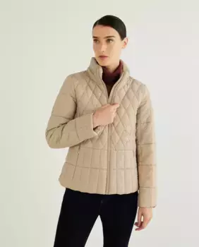 Короткое сверхлегкое женское стеганое пальто Esprit Collection, цвет Topo