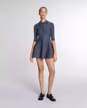Короткое трикотажное платье Maje, серый