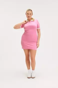 Короткое трикотажное платье поло Monki, белый