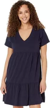 Короткое трикотажное платье Slub «летучая мышь» со сборками Mod-o-doc, цвет Rare Navy