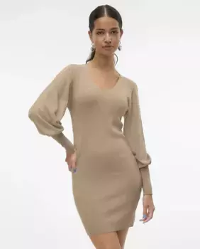 Короткое трикотажное платье Vero Moda, цвет Topo