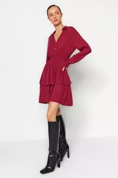 Короткое укороченное платье Trendyol, красный