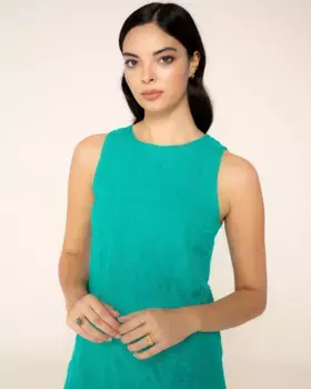 Короткое вышитое платье без рукавов Dory Niza, зеленый