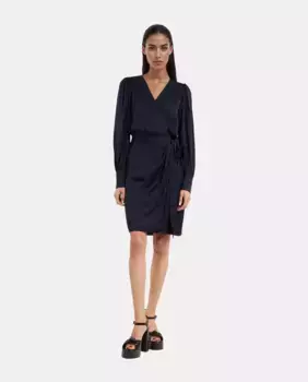 Короткое жаккардовое платье-халат The Kooples, тёмно-синий