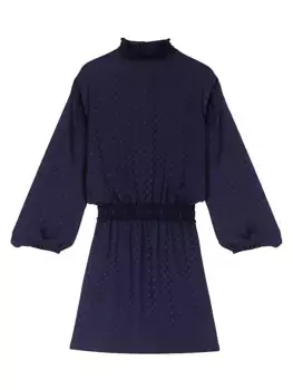 Короткое жаккардовое платье Maje, темно-синий